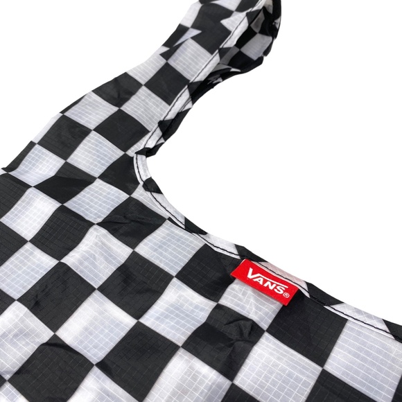 VANS Contortion Tote Bag Shopper Checkerboard White Black VN000DNTN0A1 - Picture 3 of 8